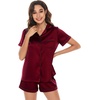 image:imageWiWi Viscose from Bamboo Cami Top Pajama Set for Women Sleeveless Tops with Shorts Pjs Sets SXXLGburgundy