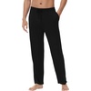 image:imageWiWi Viscose from Bamboo Mens Sleep Pant Sports Trousers with Pockets Light Bottom SXXLAblack