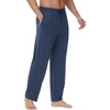image:imageWiWi Viscose from Bamboo Mens Sleep Pant Sports Trousers with Pockets Light Bottom SXXLAdark Blue