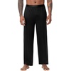 image:imageWiWi Viscose from Bamboo Mens Sleep Pant Sports Trousers with Pockets Light Bottom SXXLBblack