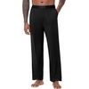 image:imageWiWi Viscose from Bamboo Mens Sleep Pant Sports Trousers with Pockets Light Bottom SXXLBblack