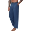 image:imageWiWi Viscose from Bamboo Mens Sleep Pant Sports Trousers with Pockets Light Bottom SXXLBdark Blue