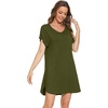 image:imageWiWi Viscose from Bamboo Nightgowns for Women Lightweight Casual Nightgown Short Sleeve Sleep Shirt Soft Summer Night SXXLAarmy Green