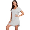 image:imageWiWi Viscose from Bamboo Nightgowns for Women Lightweight Casual Nightgown Short Sleeve Sleep Shirt Soft Summer Night SXXLAash Grey