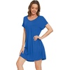 image:imageWiWi Viscose from Bamboo Nightgowns for Women Lightweight Casual Nightgown Short Sleeve Sleep Shirt Soft Summer Night SXXLAbright Blue