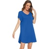 image:imageWiWi Viscose from Bamboo Nightgowns for Women Lightweight Casual Nightgown Short Sleeve Sleep Shirt Soft Summer Night SXXLAbright Blue