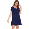 image:imageWiWi Viscose from Bamboo Nightgowns for Women Lightweight Casual Nightgown Short Sleeve Sleep Shirt Soft Summer Night SXXLAnavy
