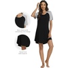 image:imageWiWi Viscose from Bamboo Nightgowns for Women Lightweight Casual Nightgown Short Sleeve Sleep Shirt Soft Summer Night SXXLBblack