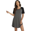 image:imageWiWi Viscose from Bamboo Nightgowns for Women Lightweight Casual Nightgown Short Sleeve Sleep Shirt Soft Summer Night SXXLBcharcoal