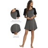 image:imageWiWi Viscose from Bamboo Nightgowns for Women Lightweight Casual Nightgown Short Sleeve Sleep Shirt Soft Summer Night SXXLBcharcoal