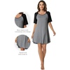 image:imageWiWi Viscose from Bamboo Nightgowns for Women Lightweight Casual Nightgown Short Sleeve Sleep Shirt Soft Summer Night SXXLBdark Heather Grey
