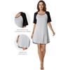 image:imageWiWi Viscose from Bamboo Nightgowns for Women Lightweight Casual Nightgown Short Sleeve Sleep Shirt Soft Summer Night SXXLBlight Heather GreyBlack