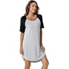 image:imageWiWi Viscose from Bamboo Nightgowns for Women Lightweight Casual Nightgown Short Sleeve Sleep Shirt Soft Summer Night SXXLBlight Heather GreyBlack