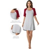 image:imageWiWi Viscose from Bamboo Nightgowns for Women Lightweight Casual Nightgown Short Sleeve Sleep Shirt Soft Summer Night SXXLBlight Heather GreyWine Red