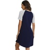 image:imageWiWi Viscose from Bamboo Nightgowns for Women Lightweight Casual Nightgown Short Sleeve Sleep Shirt Soft Summer Night SXXLBnavy