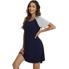 image:imageWiWi Viscose from Bamboo Nightgowns for Women Lightweight Casual Nightgown Short Sleeve Sleep Shirt Soft Summer Night SXXLBnavy
