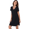 image:imageWiWi Viscose from Bamboo Nightgowns for Women Lightweight Casual Nightgown Short Sleeve Sleep Shirt Soft Summer Night SXXLCblack
