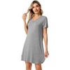 image:imageWiWi Viscose from Bamboo Nightgowns for Women Lightweight Casual Nightgown Short Sleeve Sleep Shirt Soft Summer Night SXXLCheather Grey