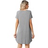image:imageWiWi Viscose from Bamboo Nightgowns for Women Lightweight Casual Nightgown Short Sleeve Sleep Shirt Soft Summer Night SXXLCheather Grey