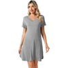 image:imageWiWi Viscose from Bamboo Nightgowns for Women Lightweight Casual Nightgown Short Sleeve Sleep Shirt Soft Summer Night SXXLCheather Grey
