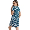 image:imageWiWi Viscose from Bamboo Nightgowns for Women Lightweight Casual Nightgown Short Sleeve Sleep Shirt Soft Summer Night SXXLCink BlueDaisy