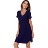 image:imageWiWi Viscose from Bamboo Nightgowns for Women Lightweight Casual Nightgown Short Sleeve Sleep Shirt Soft Summer Night SXXLCnavy