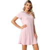 image:imageWiWi Viscose from Bamboo Nightgowns for Women Lightweight Casual Nightgown Short Sleeve Sleep Shirt Soft Summer Night SXXLCpink