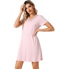 image:imageWiWi Viscose from Bamboo Nightgowns for Women Lightweight Casual Nightgown Short Sleeve Sleep Shirt Soft Summer Night SXXLCpink