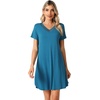 image:imageWiWi Viscose from Bamboo Nightgowns for Women Lightweight Casual Nightgown Short Sleeve Sleep Shirt Soft Summer Night SXXLCteal Blue