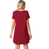 image:imageWiWi Viscose from Bamboo Nightgowns for Women Lightweight Casual Nightgown Short Sleeve Sleep Shirt Soft Summer Night SXXLCwine Red