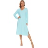 image:imageWiWi Viscose from Bamboo Nightgowns for Women Long Sleeve Nightgown Soft Pajamas Warm Pj Dress SXXLAaqua