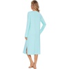 image:imageWiWi Viscose from Bamboo Nightgowns for Women Long Sleeve Nightgown Soft Pajamas Warm Pj Dress SXXLAaqua