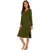 image:imageWiWi Viscose from Bamboo Nightgowns for Women Long Sleeve Nightgown Soft Pajamas Warm Pj Dress SXXLAarmy Green