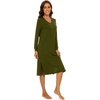 image:imageWiWi Viscose from Bamboo Nightgowns for Women Long Sleeve Nightgown Soft Pajamas Warm Pj Dress SXXLAarmy Green