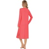 image:imageWiWi Viscose from Bamboo Nightgowns for Women Long Sleeve Nightgown Soft Pajamas Warm Pj Dress SXXLAcoral
