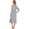 image:imageWiWi Viscose from Bamboo Nightgowns for Women Long Sleeve Nightgown Soft Pajamas Warm Pj Dress SXXLAheather Grey