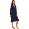 image:imageWiWi Viscose from Bamboo Nightgowns for Women Long Sleeve Nightgown Soft Pajamas Warm Pj Dress SXXLAnavy