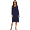 image:imageWiWi Viscose from Bamboo Nightgowns for Women Long Sleeve Nightgown Soft Pajamas Warm Pj Dress SXXLAnavy