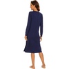 image:imageWiWi Viscose from Bamboo Nightgowns for Women Long Sleeve Nightgown Soft Pajamas Warm Pj Dress SXXLAnavy