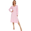 image:imageWiWi Viscose from Bamboo Nightgowns for Women Long Sleeve Nightgown Soft Pajamas Warm Pj Dress SXXLApink