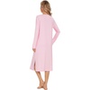 image:imageWiWi Viscose from Bamboo Nightgowns for Women Long Sleeve Nightgown Soft Pajamas Warm Pj Dress SXXLApink