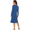image:imageWiWi Viscose from Bamboo Nightgowns for Women Long Sleeve Nightgown Soft Pajamas Warm Pj Dress SXXLAprussian Blue