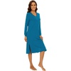 image:imageWiWi Viscose from Bamboo Nightgowns for Women Long Sleeve Nightgown Soft Pajamas Warm Pj Dress SXXLAteal Blue