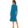 image:imageWiWi Viscose from Bamboo Nightgowns for Women Long Sleeve Nightgown Soft Pajamas Warm Pj Dress SXXLAteal Blue