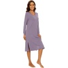 image:imageWiWi Viscose from Bamboo Nightgowns for Women Long Sleeve Nightgown Soft Pajamas Warm Pj Dress SXXLAviolet