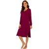 image:imageWiWi Viscose from Bamboo Nightgowns for Women Long Sleeve Nightgown Soft Pajamas Warm Pj Dress SXXLAwine