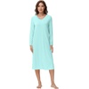image:imageWiWi Viscose from Bamboo Nightgowns for Women Long Sleeve Nightgown Soft Pajamas Warm Pj Dress SXXLBaqua