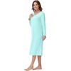 image:imageWiWi Viscose from Bamboo Nightgowns for Women Long Sleeve Nightgown Soft Pajamas Warm Pj Dress SXXLBaqua