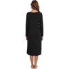 image:imageWiWi Viscose from Bamboo Nightgowns for Women Long Sleeve Nightgown Soft Pajamas Warm Pj Dress SXXLBblack