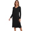 image:imageWiWi Viscose from Bamboo Nightgowns for Women Long Sleeve Nightgown Soft Pajamas Warm Pj Dress SXXLBblack